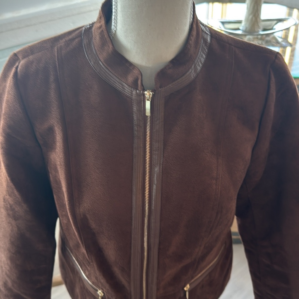 Laura ashley petite small brown suede jacket - Picture 4 of 5